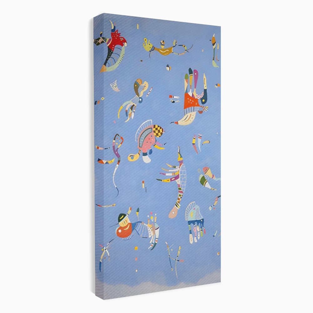 Tablou canvas cu tablou canvas cu animale acvatice stilizate, fara rama, pe sasiu de lemn